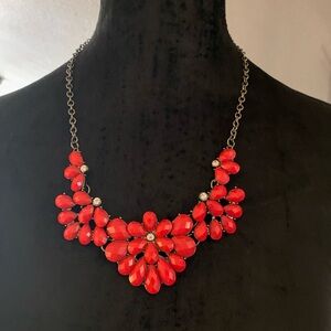 Elegant Red Floral Necklace